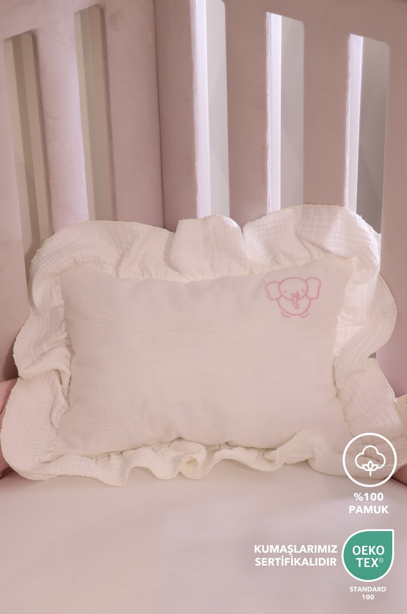 MÜSLİN YASTIK NAKIŞ DETAYLI