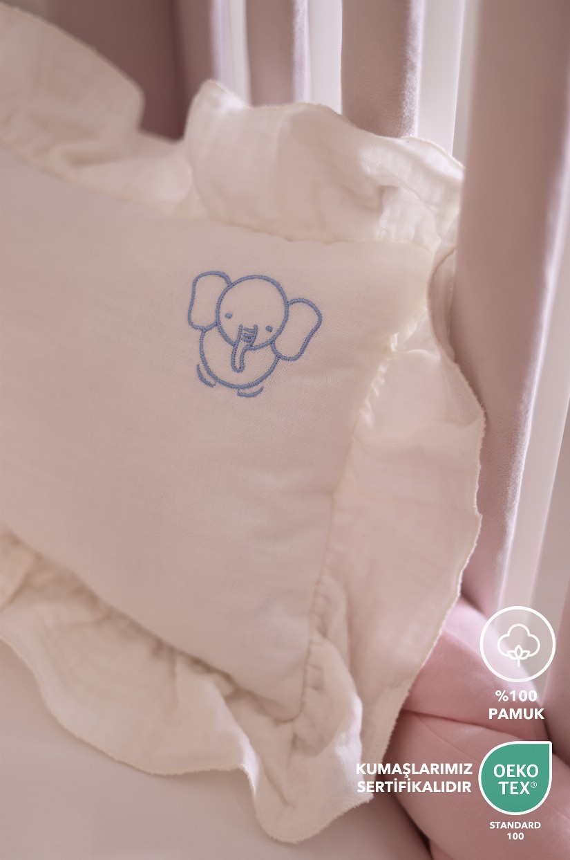 MÜSLİN YASTIK NAKIŞ DETAYLI